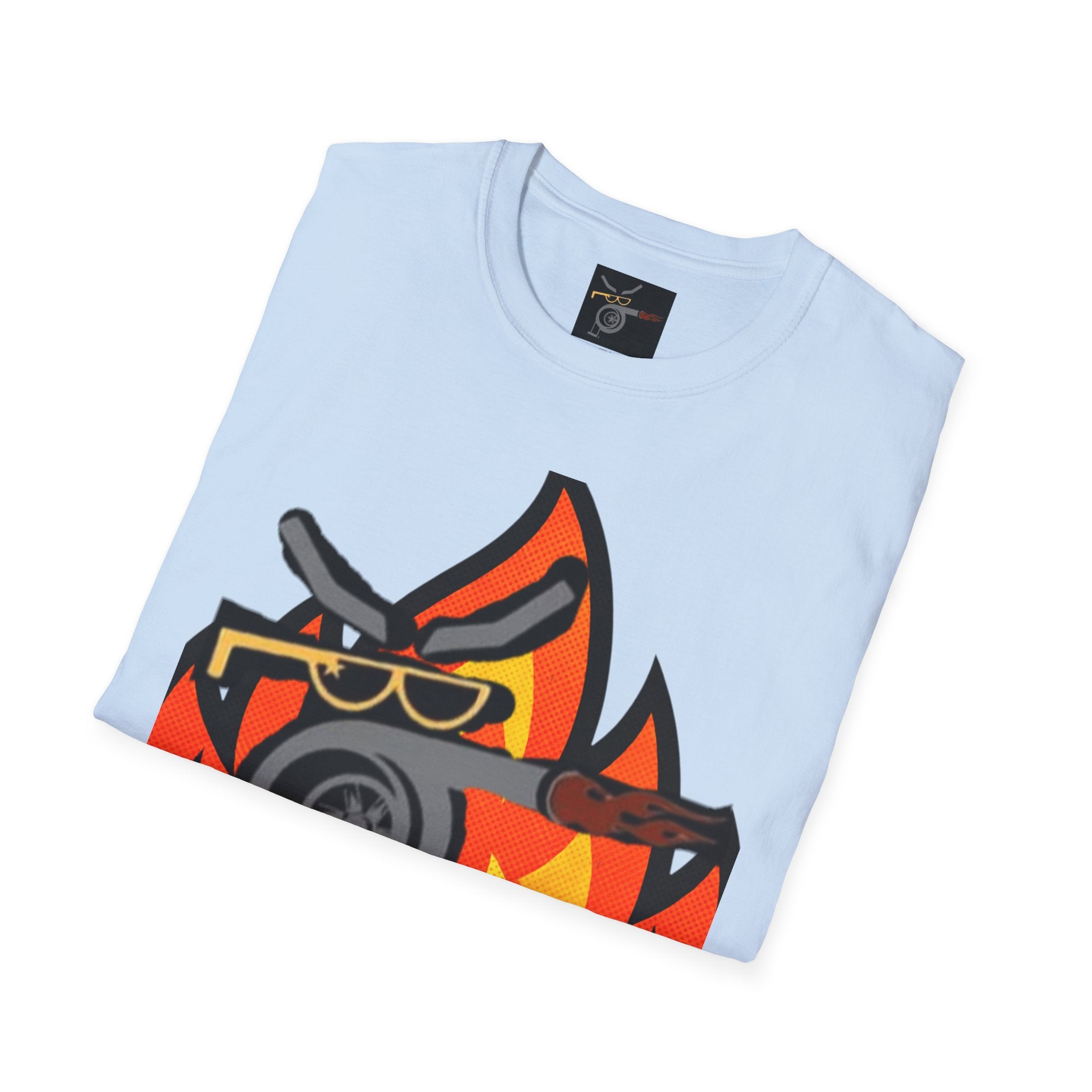 Flaming Turbocharger T-Shirt — Turbocharged Gearhead Tee