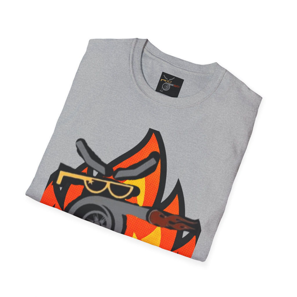 Flaming Turbocharger T-Shirt — Turbocharged Gearhead Tee