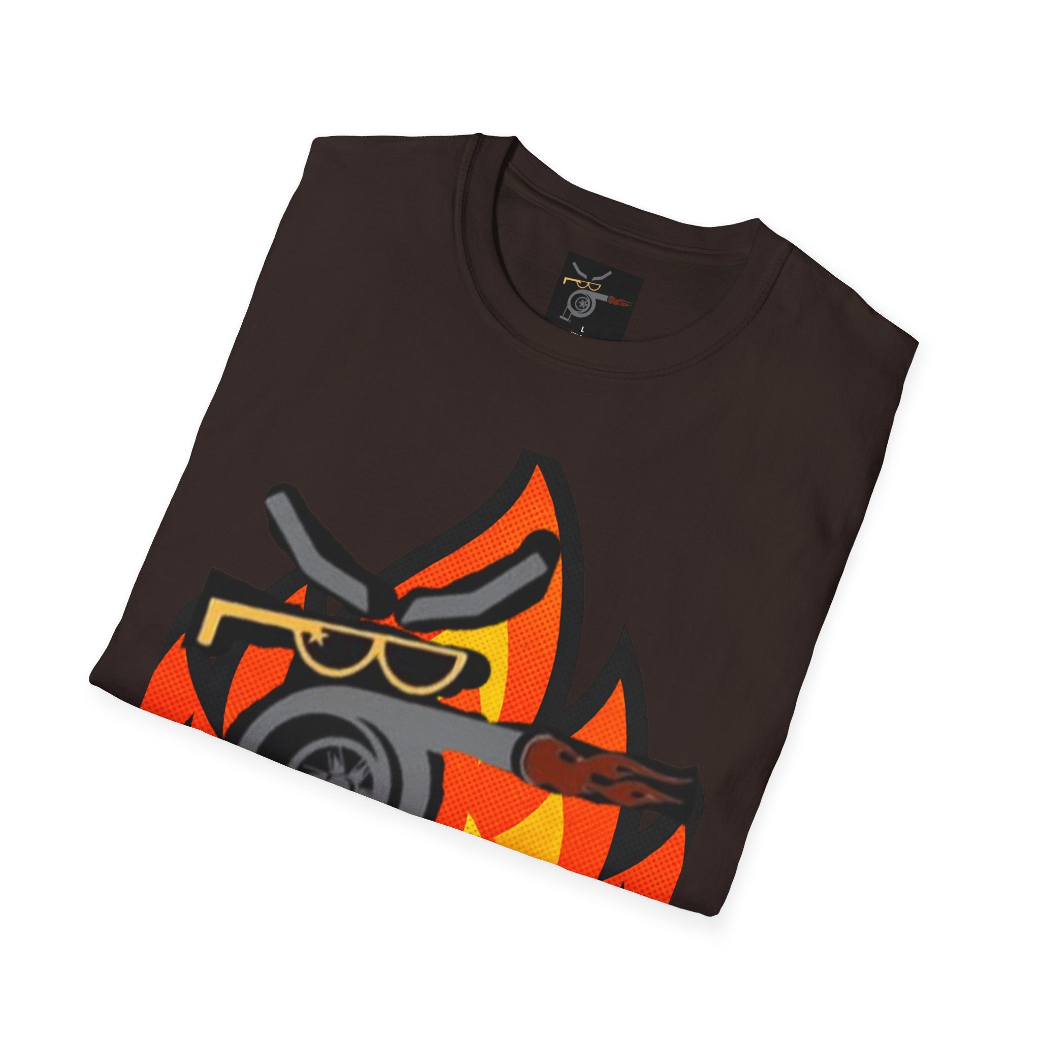 Flaming Turbocharger T-Shirt — Turbocharged Gearhead Tee