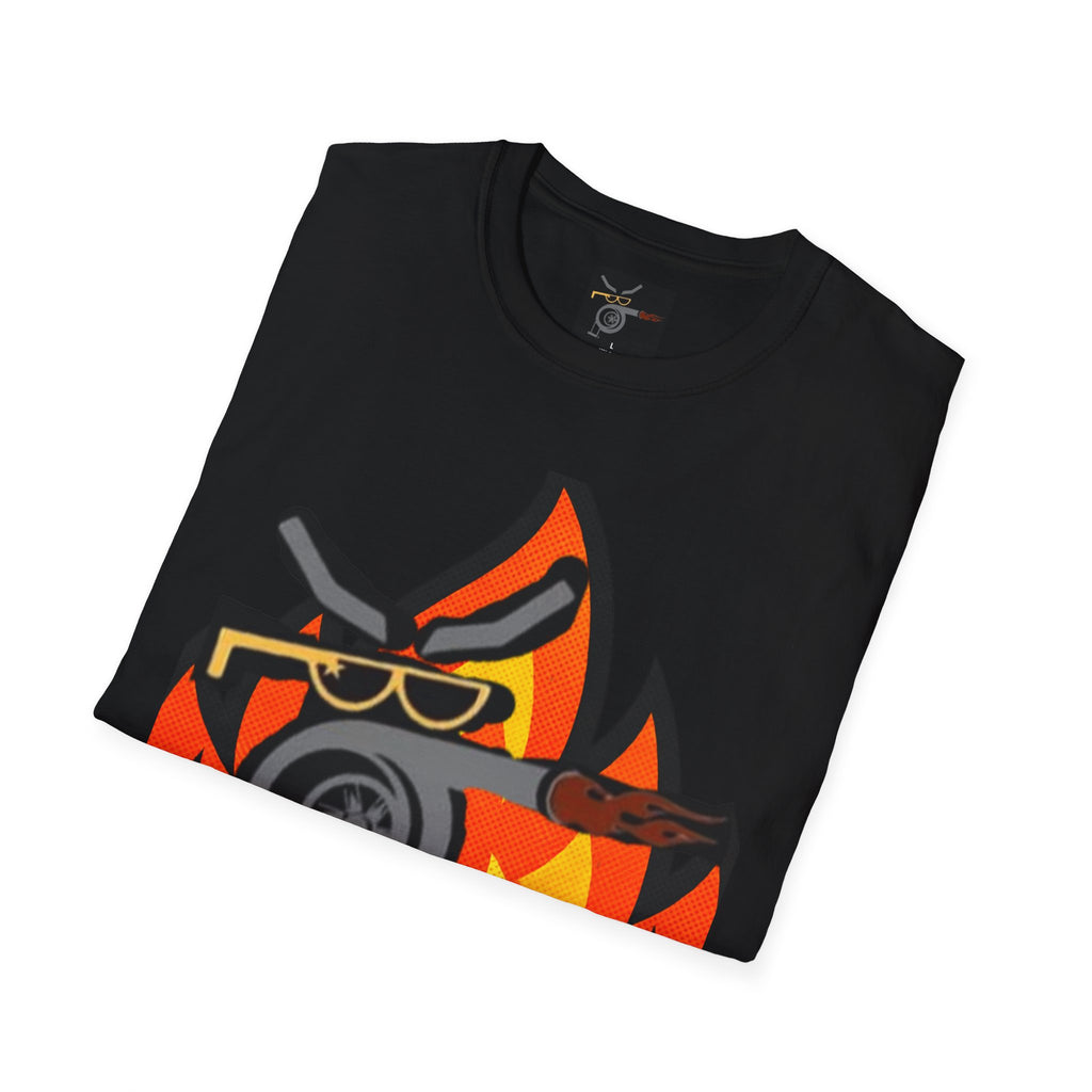 Flaming Turbocharger T-Shirt — Turbocharged Gearhead Tee